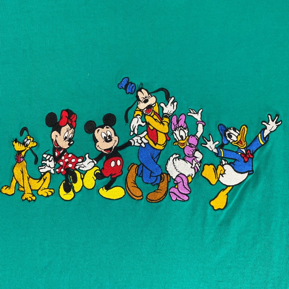 Vintage Disney Mickey Mouse Embroidered short sleeve tee shirt Goofy Minnie - Picture 6 of 9